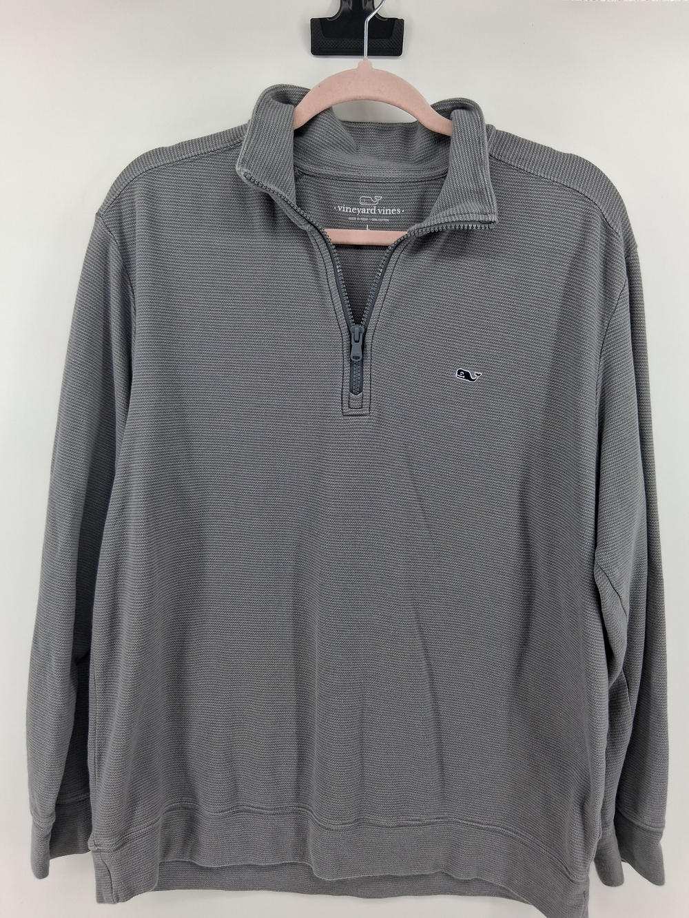 Vineyard Vines Men's Gray Quarter-Zip Pullover